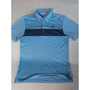Travis Mathew Men's Medium Stripe Stretch Golf Polo Shirt Short Sleeve Polyester